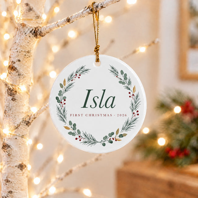 Ceramic Round Christmas Tree Ornament
