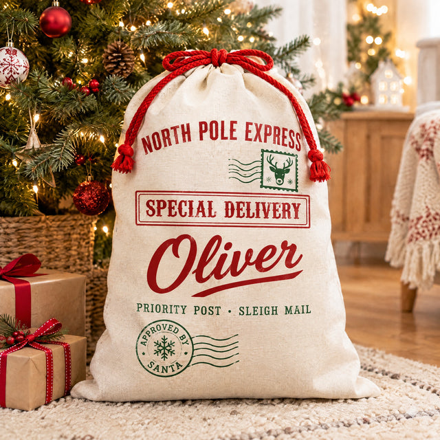 Large Linen Santa Sack