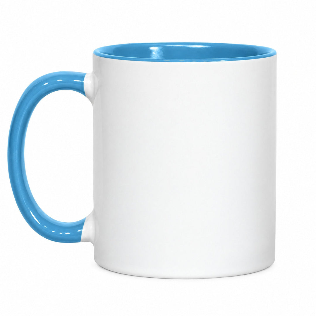 11oz light blue inner & handle sublimation mug, blank