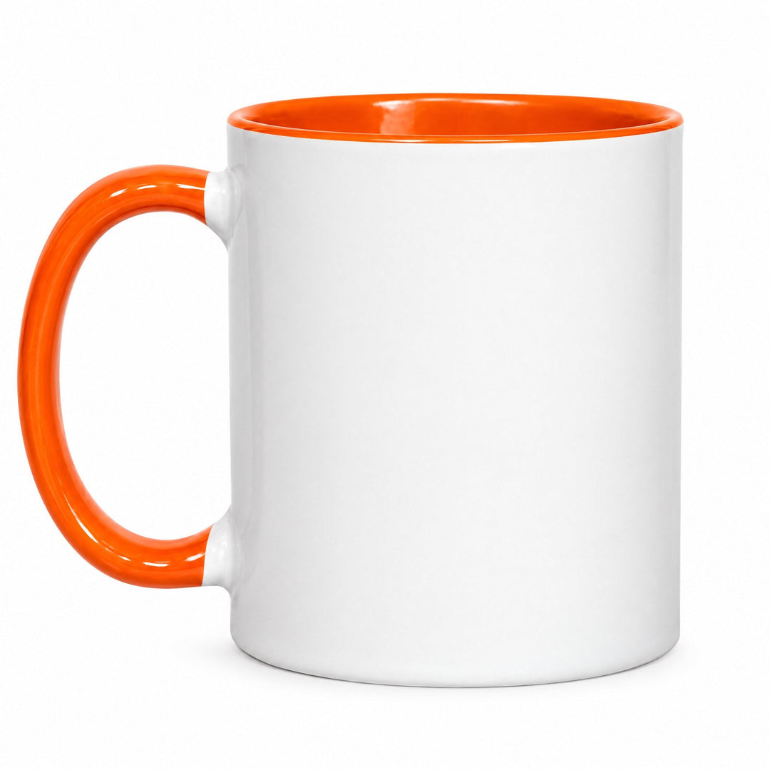 11oz orange inner & handle sublimation mug, blank