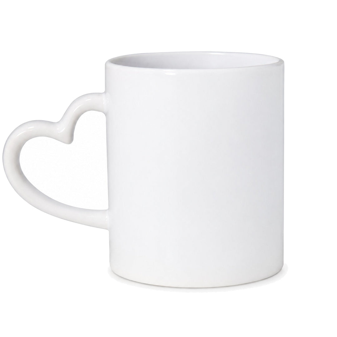 11oz sublimation heart handle mug, blank, gloss ceramic
