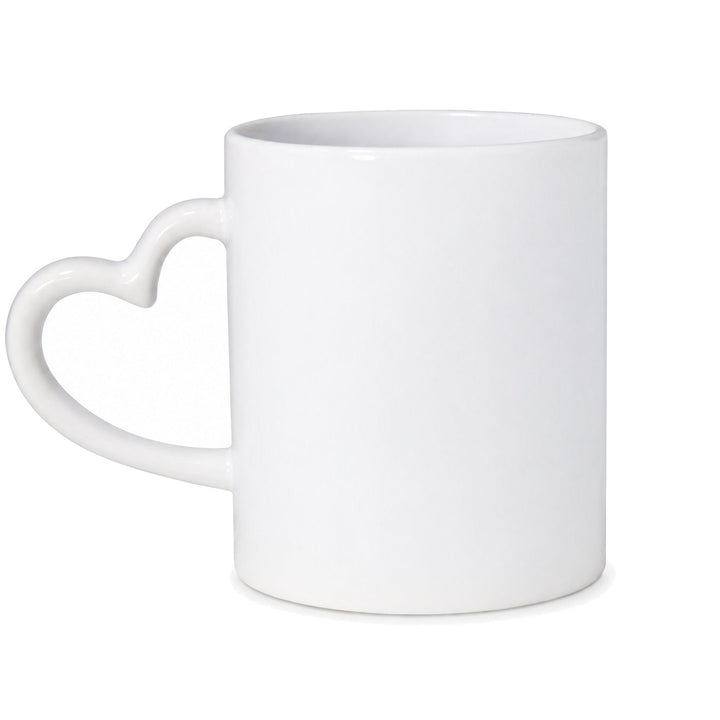 11oz sublimation heart handle mug, blank, gloss ceramic