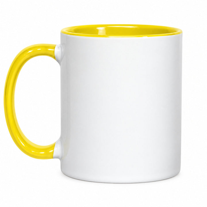 11oz yellow inner &amp; handle sublimation mug, blank