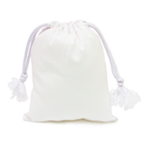 White Polyester Drawstring Pouch 15 x 20cm