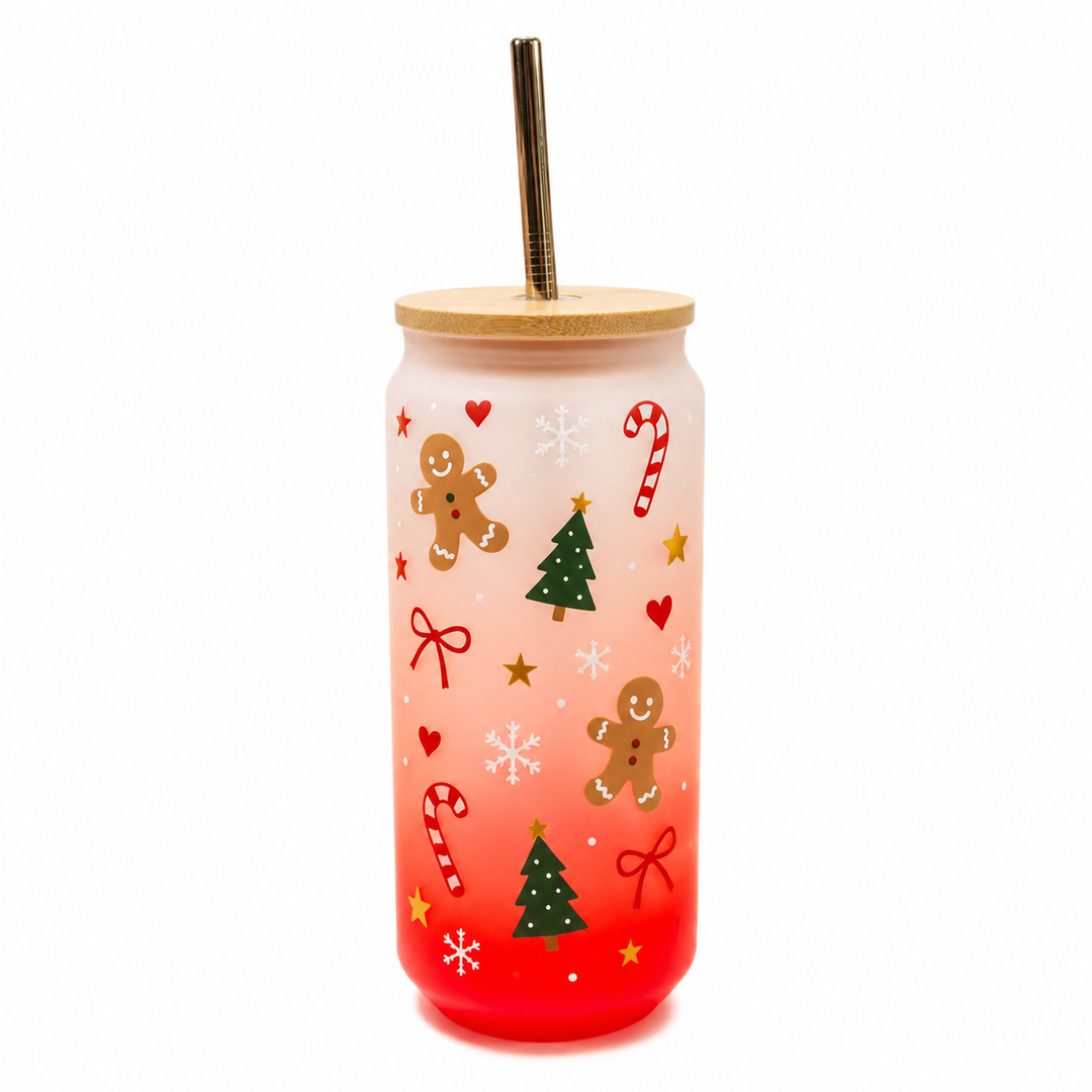 Gradient Red Glass Tumbler - 18oz