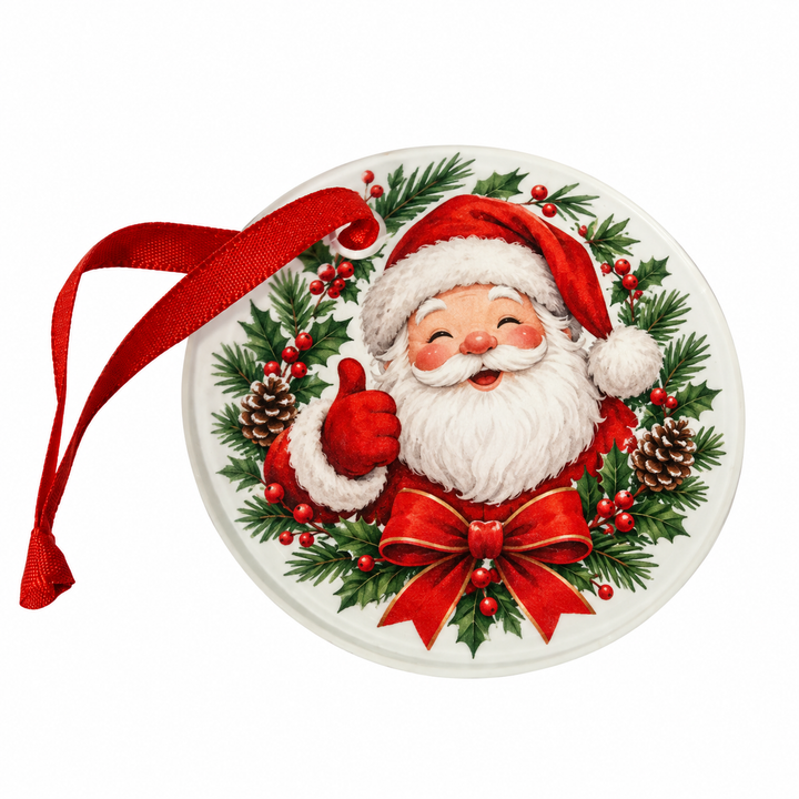 Round Glass Sublimation Christmas Decoration