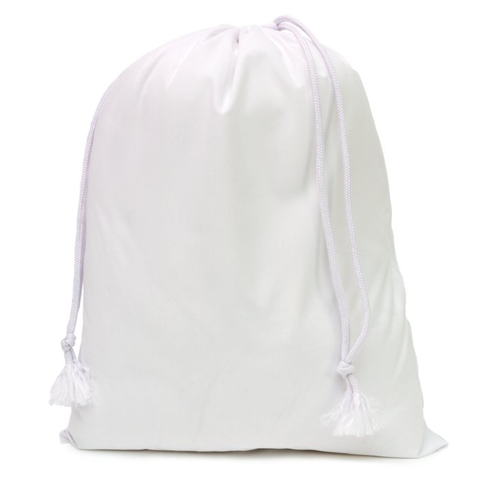 white sublimation polyester santa sack, sublimation blanks, sublimation sacks, white sublimation sacks, dye sublimation supplies, personalised sacks, personalised bags, dye sublimation