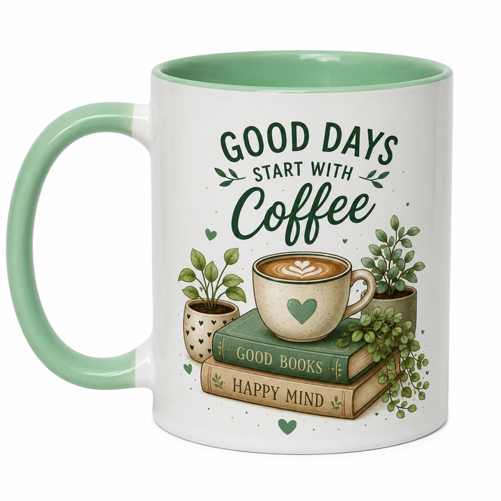 11oz Mint Green Inner & Handle Sublimation Mug