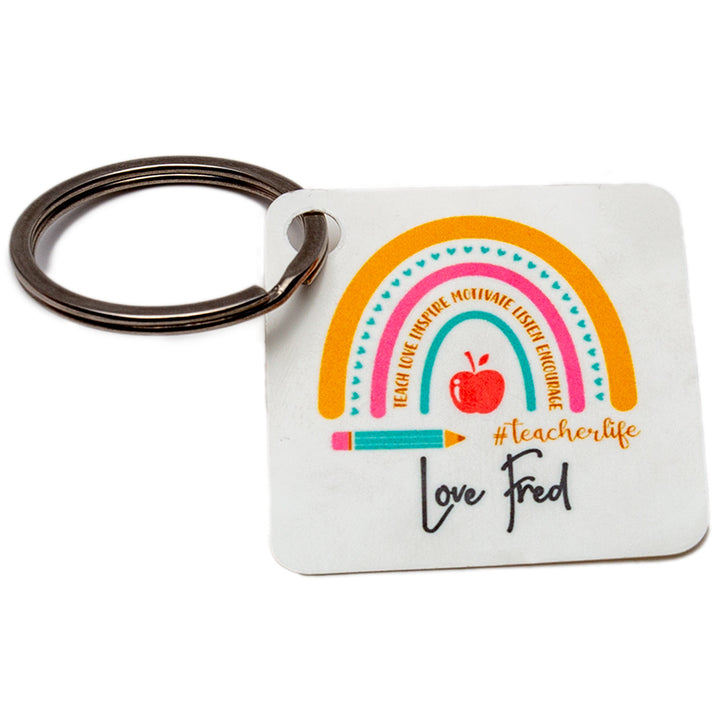 Sublimation plastic key ring  square
