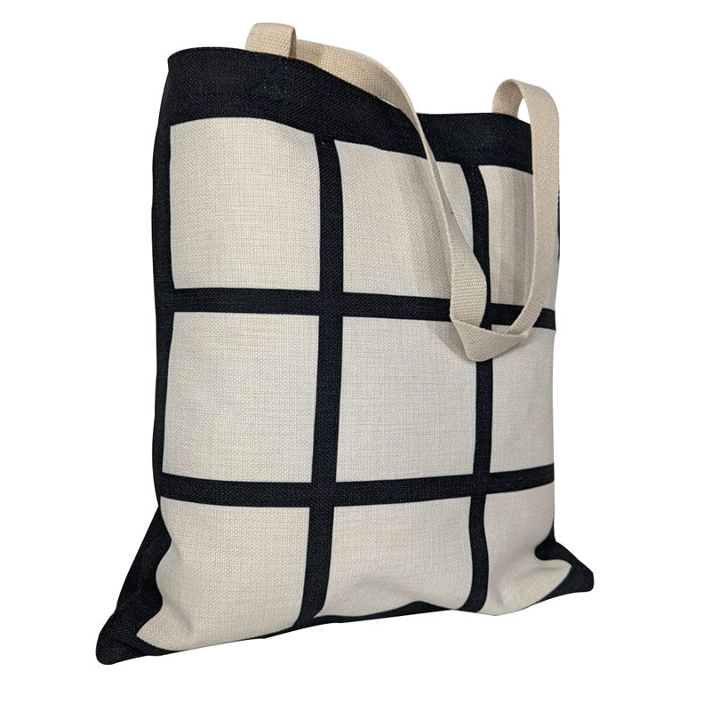 9 panel linen shopping bag, 9 panel shopping bag, linen shopping bags, 9 panel, sublimation, dye sublimation supplies, sublimation blanks, sublimation bags