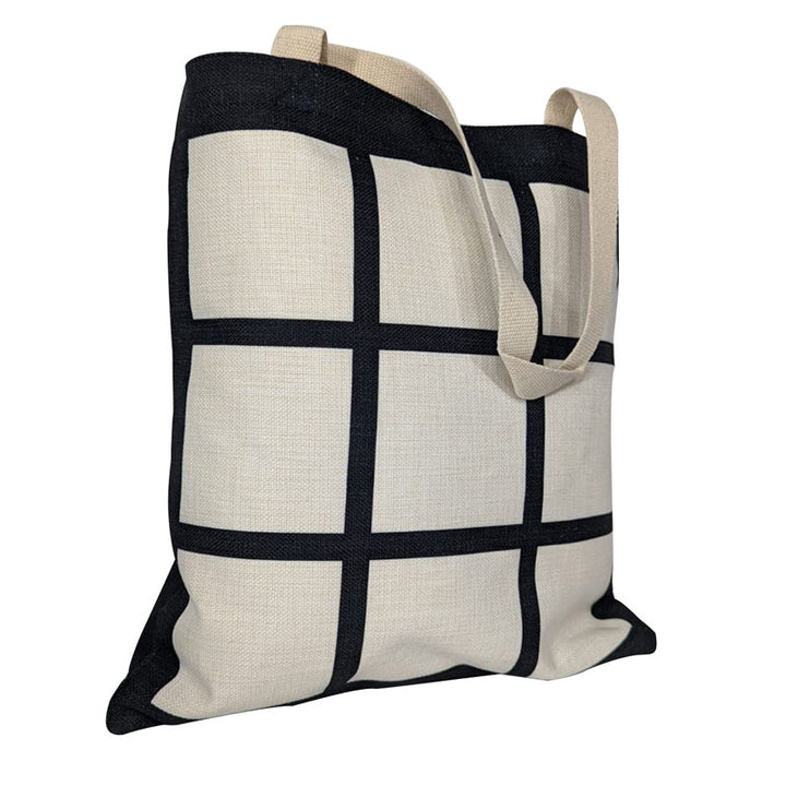 9 panel linen shopping bag, 9 panel shopping bag, linen shopping bags, 9 panel, sublimation, dye sublimation supplies, sublimation blanks, sublimation bags