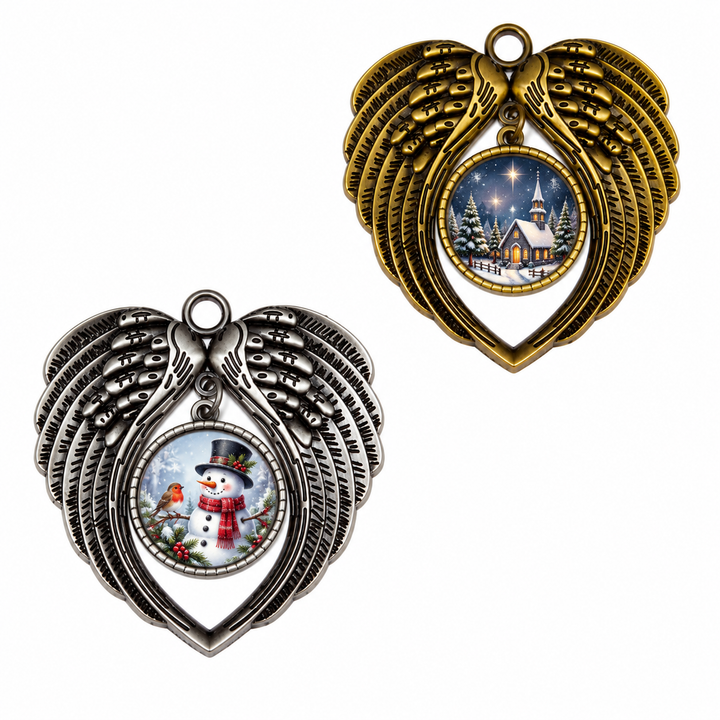 Angel Wings Metal Ornament