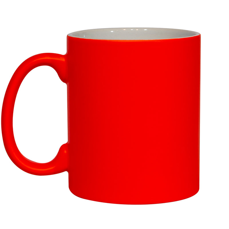11oz orange sublimation mug, fluorescent orange sublimation mug, full-colour sublimation mugs