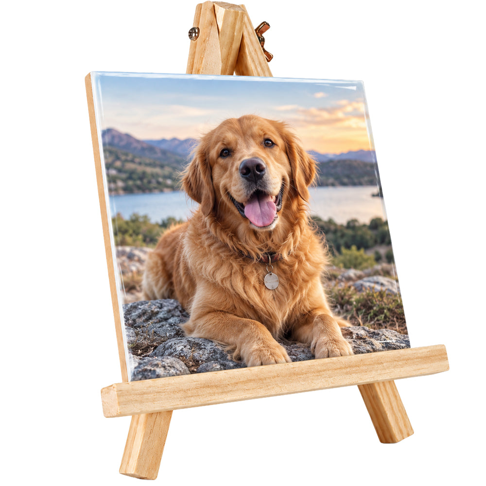 Sublimation Ceramic Tile with Display Stand