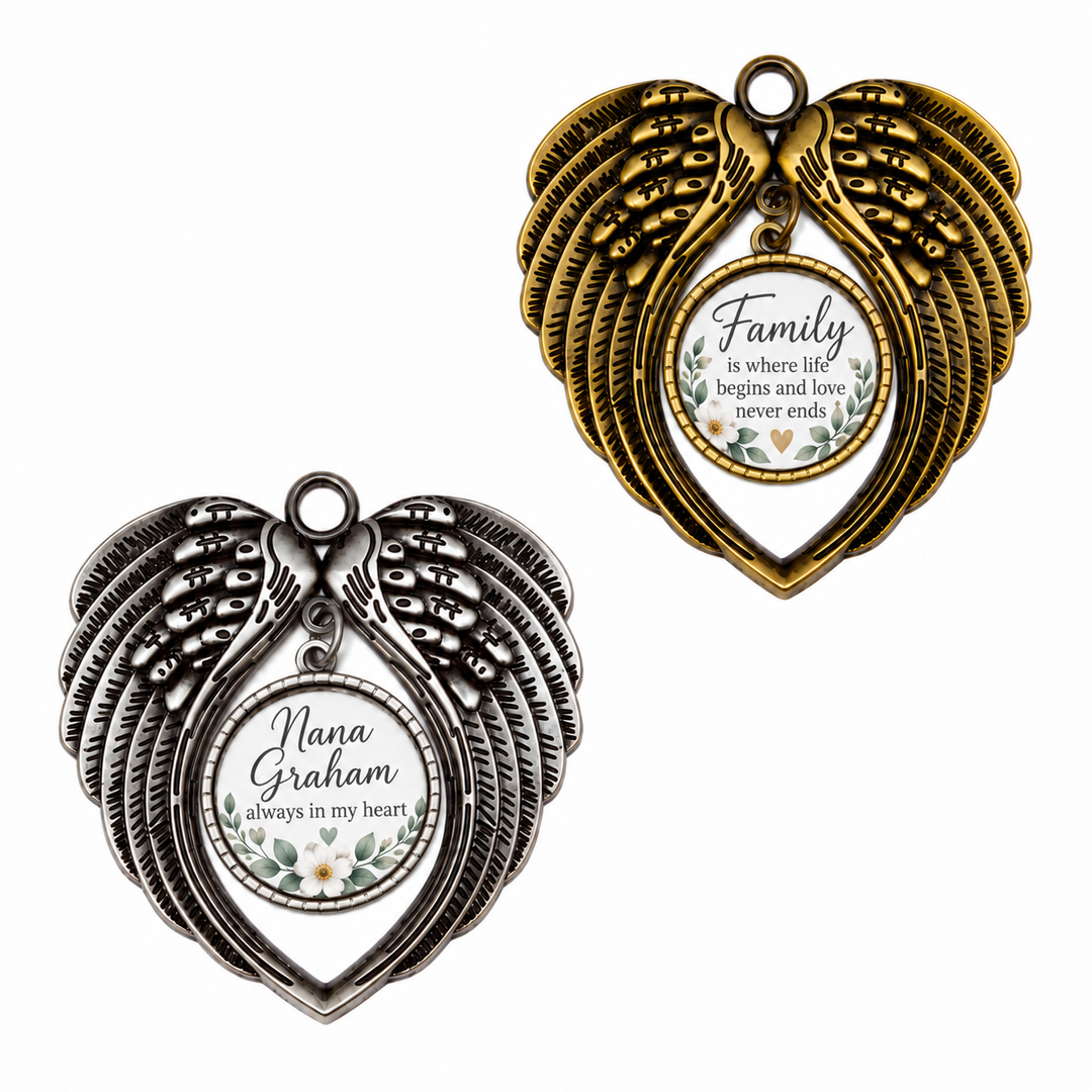 Angel Wings Metal Ornament