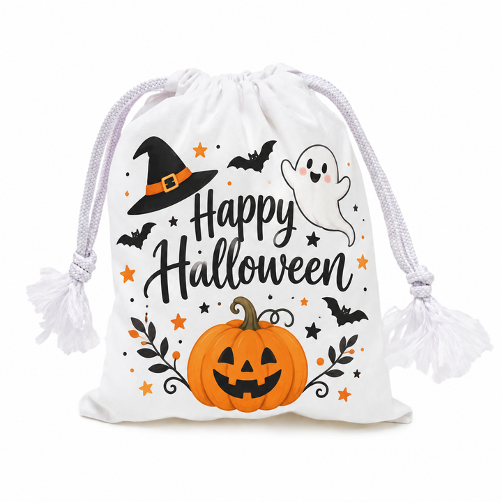 White Polyester Drawstring Pouch 15 x 20cm