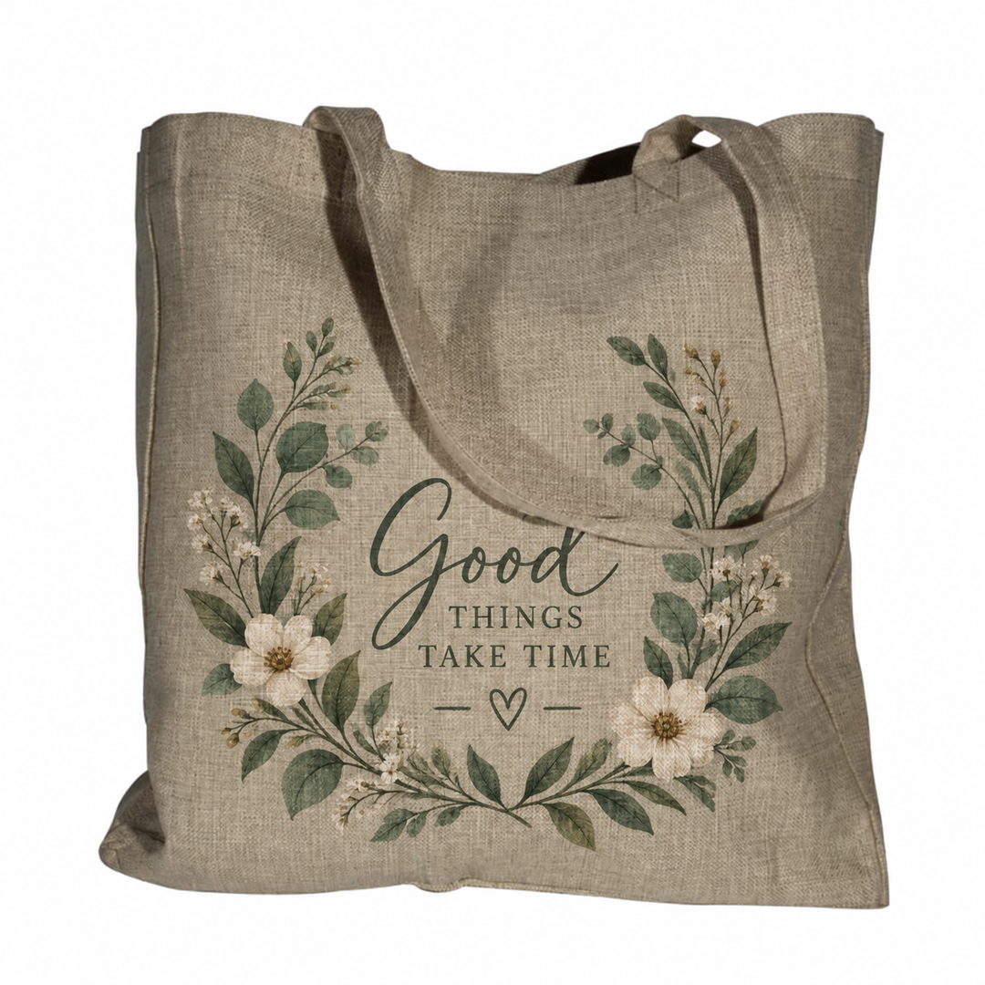 Faux  Burlap Shopping Bag