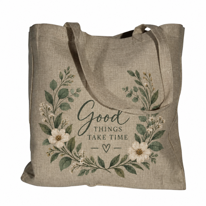 Faux  Burlap Shopping Bag