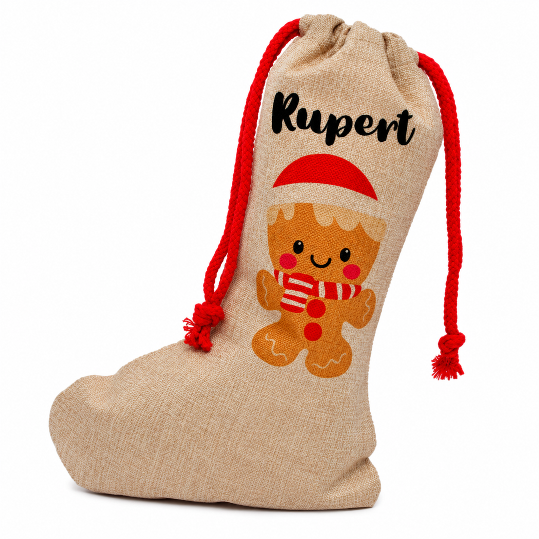 Faux Burlap Santa Stocking