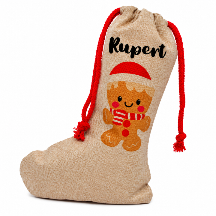Faux Burlap Santa Stocking