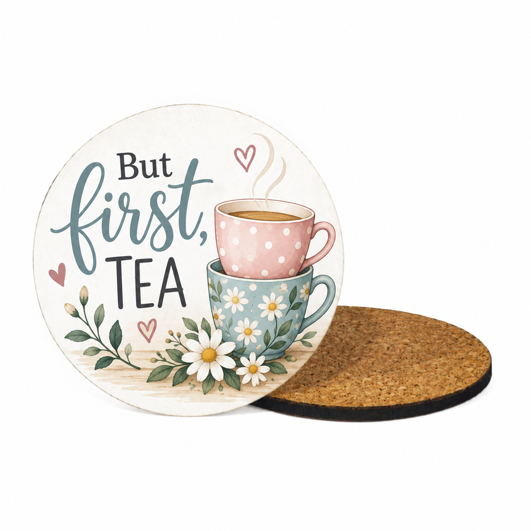 Round MDF Coasters with Cork
