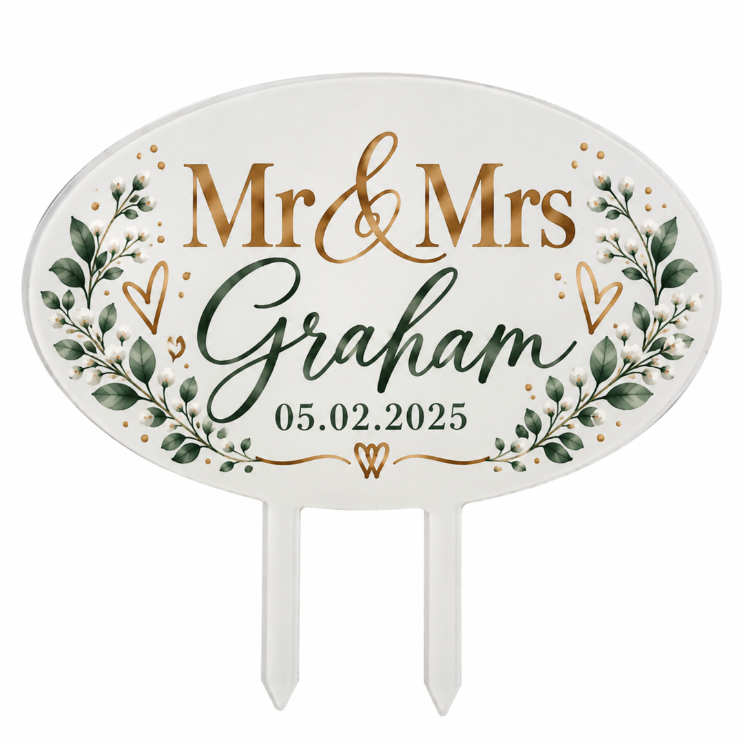 Oval Acrylic Cake Toppers (Pack of 5)