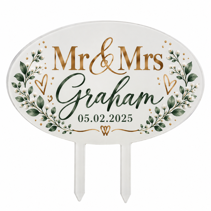 Oval Acrylic Cake Toppers (Pack of 5)