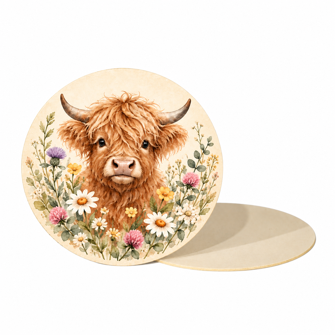 Natural Matt Round Cardboard Coasters  (Pack of 10)