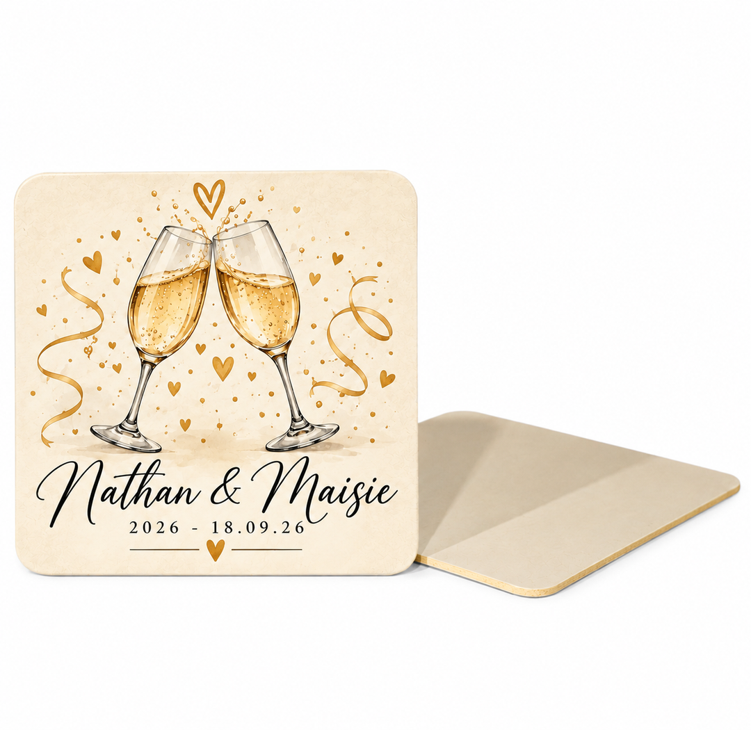 Natural Matt Square 1.5mm Cardboard Coasters  (Pack of 10)