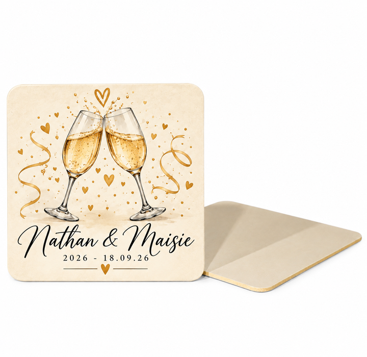 Natural Matt Square 1.5mm Cardboard Coasters  (Pack of 10)