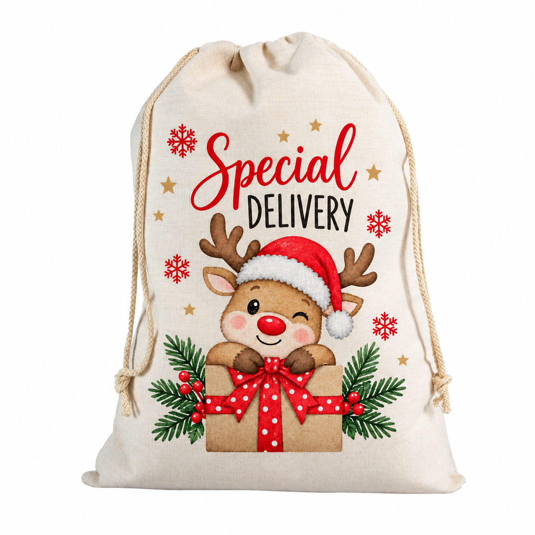 Large Linen Sack with Natural Rope