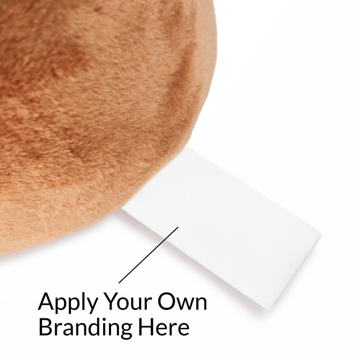 Plain side of the Christmas Tree plush toy label, left blank for your own branding 