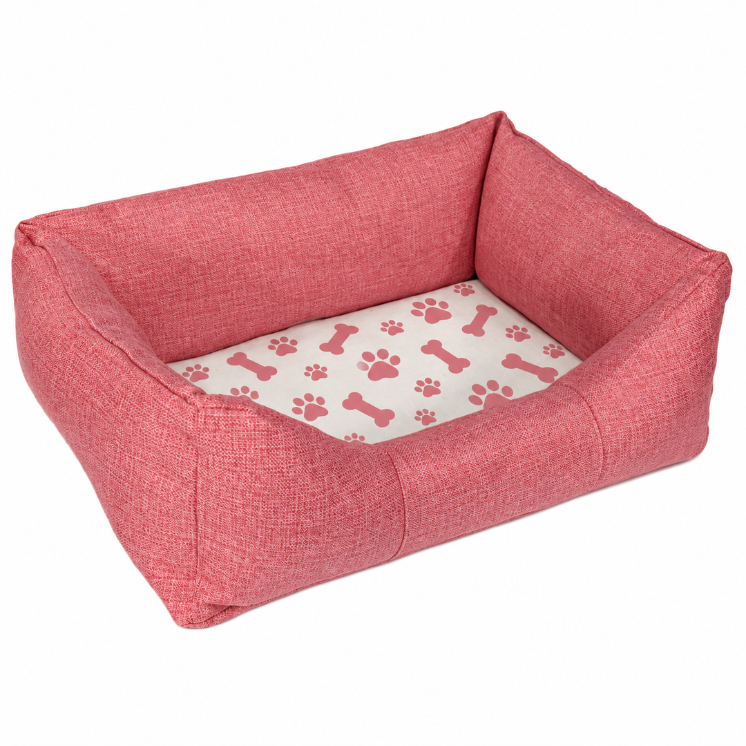 Linen Pet Bed - Small Pink