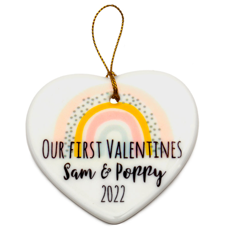 Ceramic Heart Christmas Tree Decoration