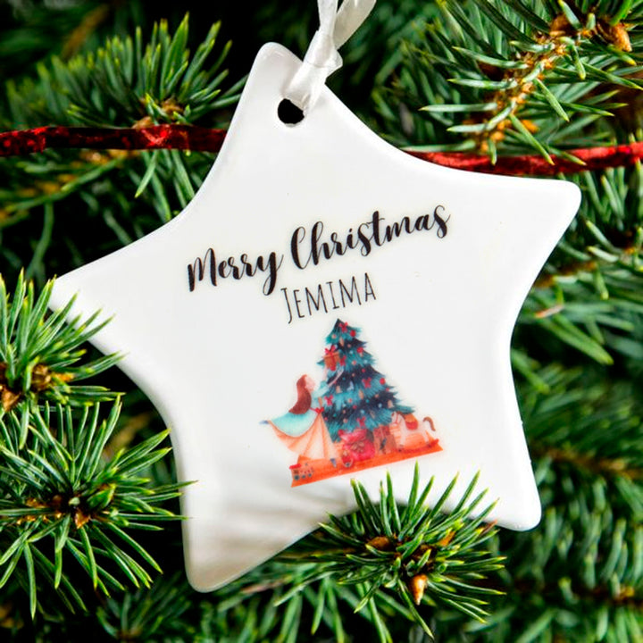 Ceramic Star Shaped Christmas Tree Decoration