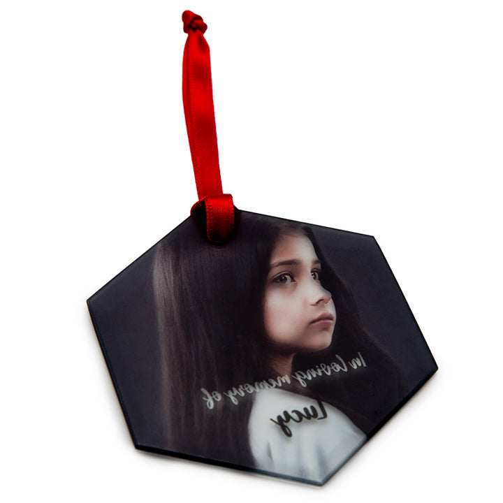Hexagonal Glass Sublimation Christmas Decoration