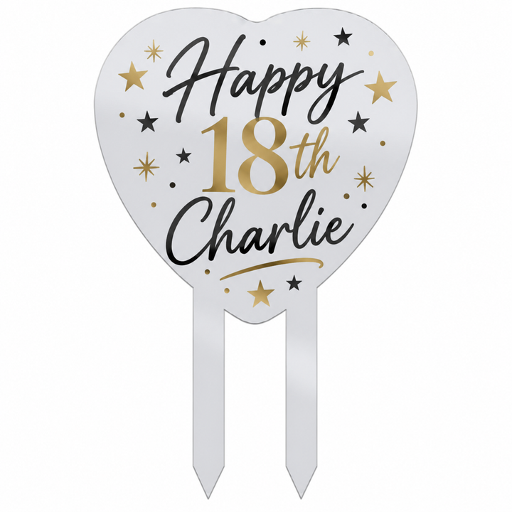 Acrylic Heart Cake Topper (Pack of 5)