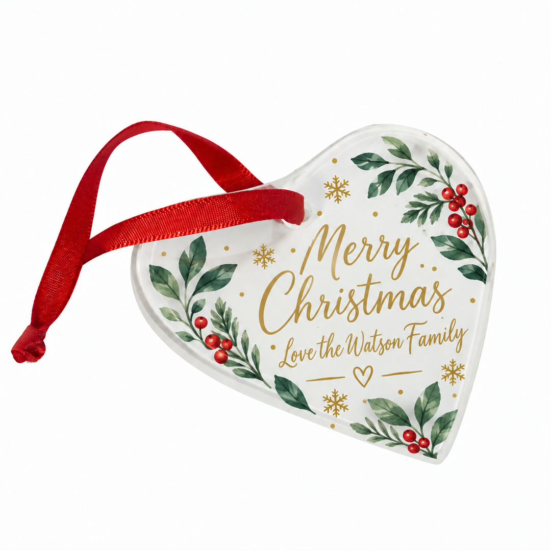Heart Glass Sublimation Christmas Decoration