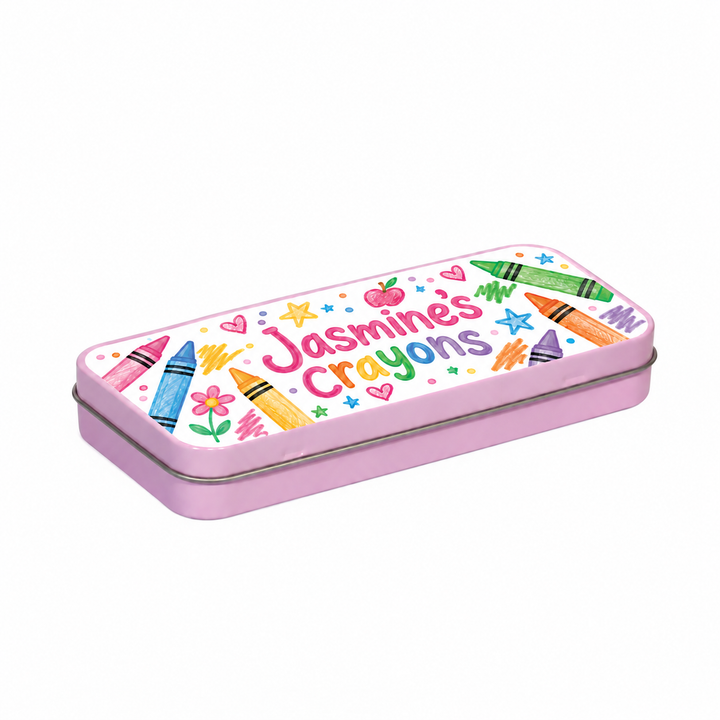 Pink Metal Pencil Tin