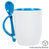 Light Blue Two Tone Sublimation Mug with Spoon