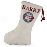 Linen Santa Stocking