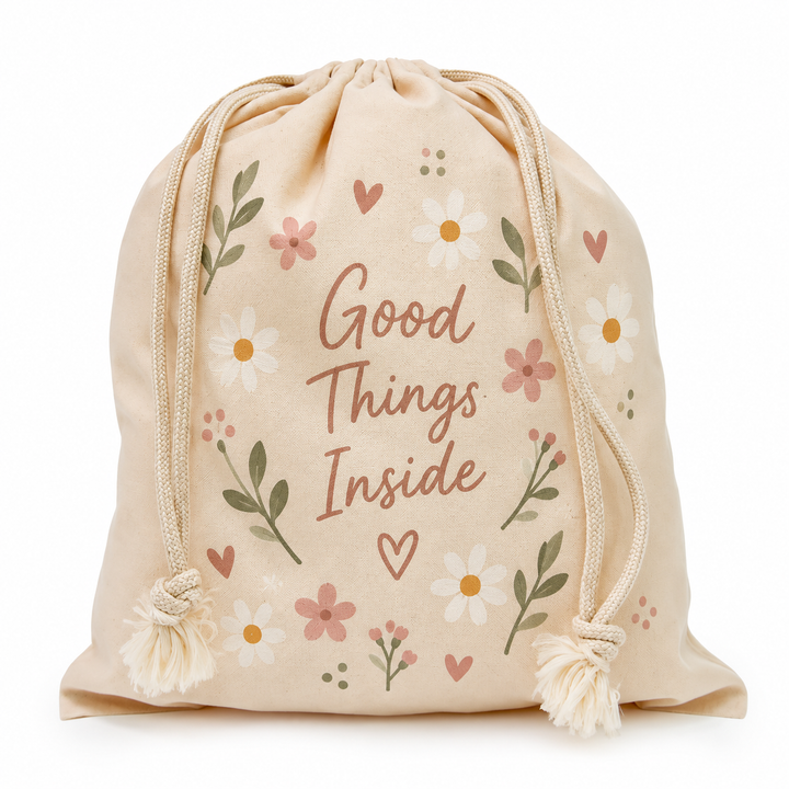 Natural  Polyester Drawstring Sacks 25 x 30cm