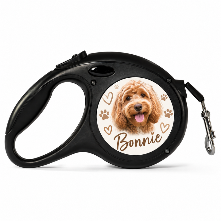 Retractable Black Pet Lead - Large
