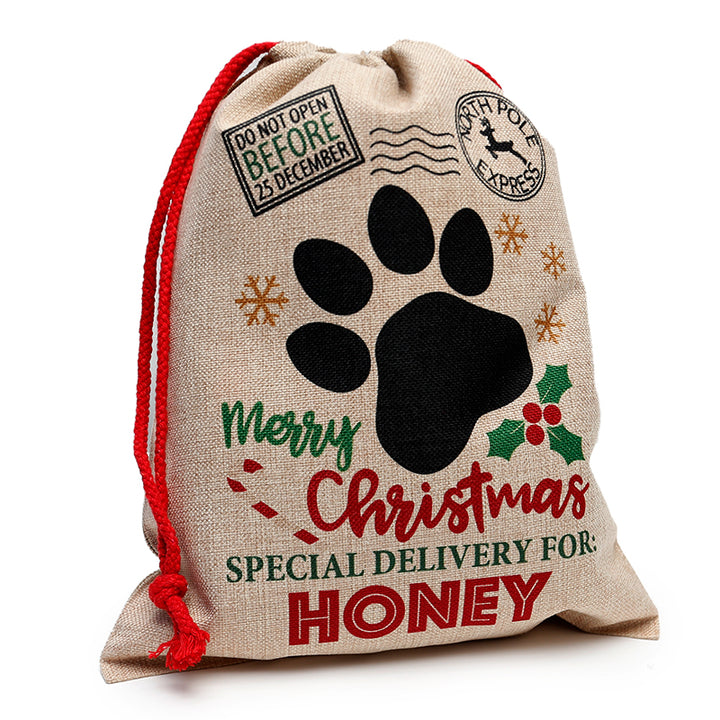 Small Faux Burlap Santa Sack