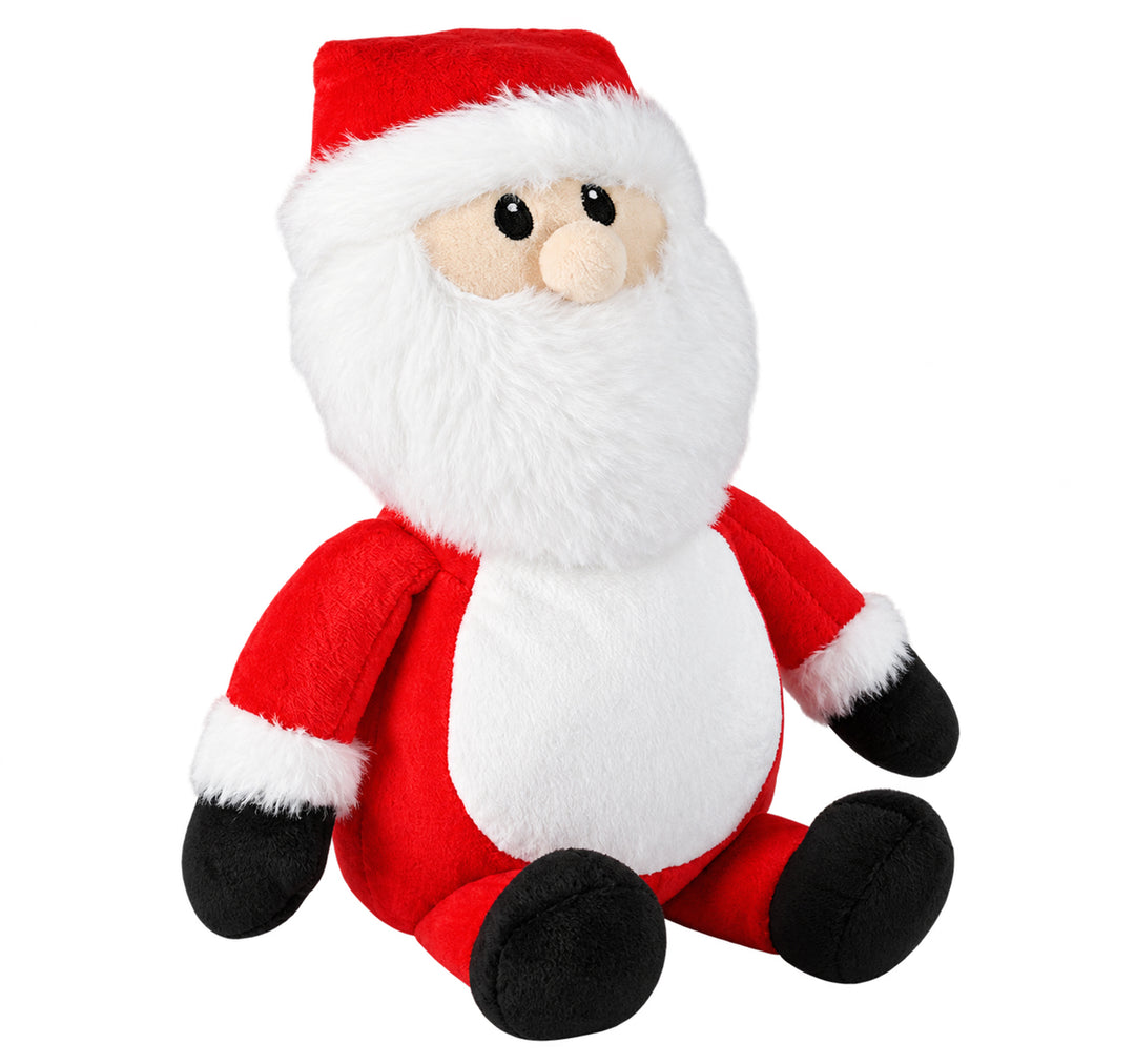 Santa sublimation plush toy with blank white tummy panel, from the Brambleton Bears range