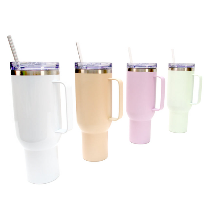40oz Sublimation Tumbler - Metal Handle