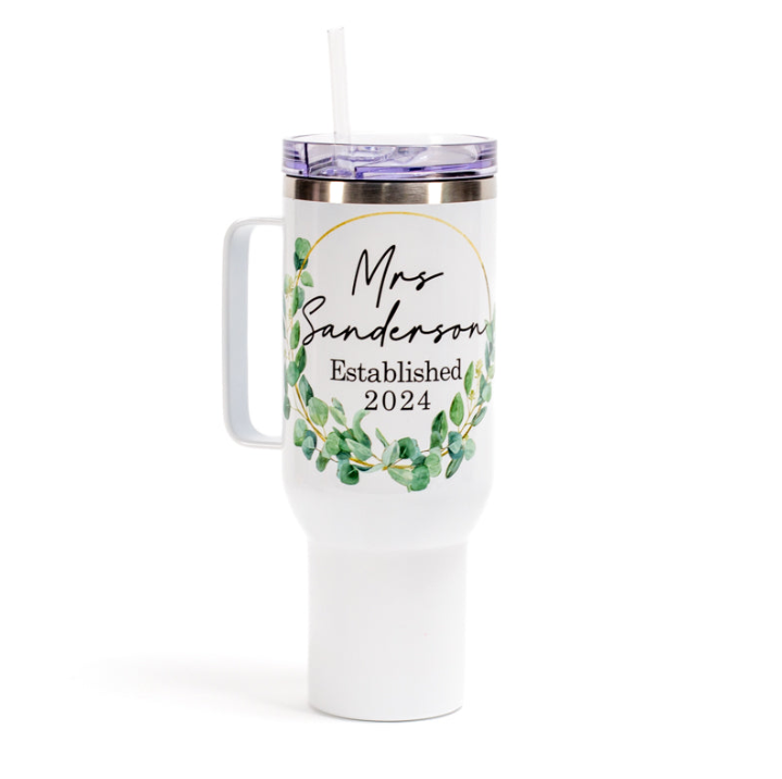 40oz Sublimation Tumbler - Metal Handle