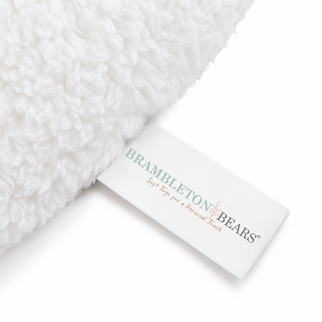 Brambleton Bears fabric label on the Snowman sublimation plush toy 