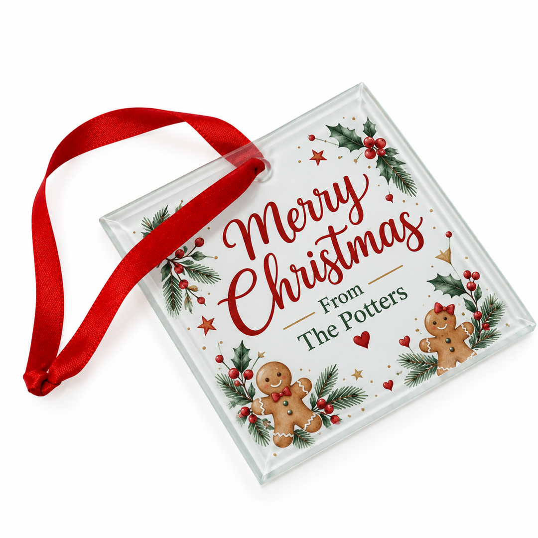 Square Glass Sublimation Christmas Decoration