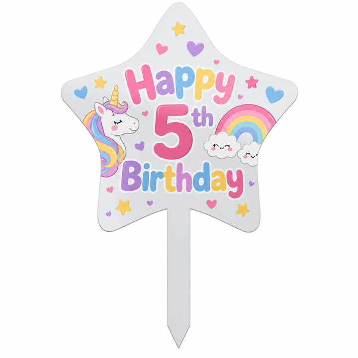 Acrylic Sublimation Star Cake Toppers (Pack of 5)